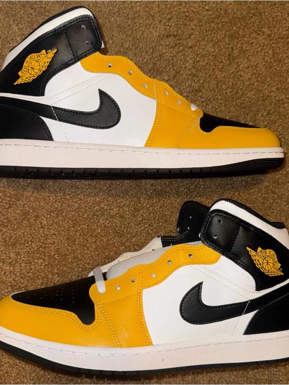 Nike Men's High-Top Sneakers in Yellow, Black & White